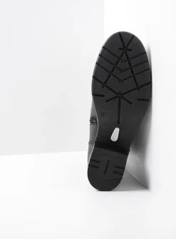 Veterlaarzen|Halfhoge Laarzen<Wolky Rimbley - zwart leer zwartleer