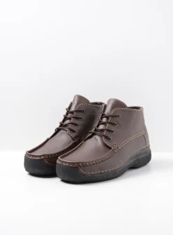 Veterschoenen Heren|Comfortschoenen Heren<Wolky Roll Moc Men - bruin leer bruinleer