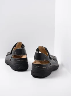 Comfortschoenen Heren|Sandalen Voor Heren<Wolky Roll Sandal Men - zwart leer zwartleer