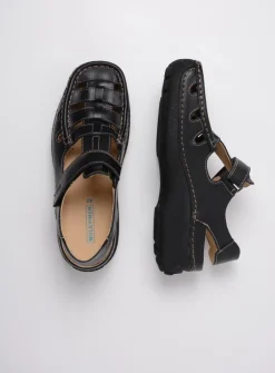 Comfortschoenen Heren|Sandalen Voor Heren<Wolky Roll Sandal Men - zwart leer zwartleer