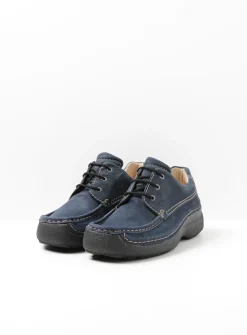 Veterschoenen Heren|Comfortschoenen Heren<Wolky Roll Shoe Men - blauw nubuck blauwnubuck