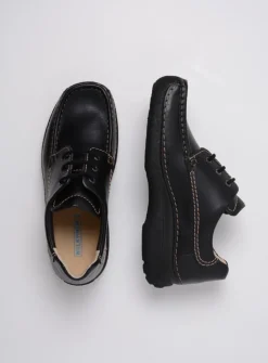 Veterschoenen Heren|Comfortschoenen Heren<Wolky Roll Shoe Men - zwart leer zwartleer