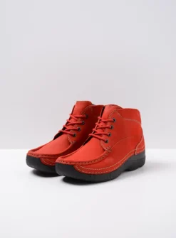 Hoge Veterschoenen|Herfst/Winter<Wolky Roll Shoot - donkerrood nubuck donkerroodnubuck