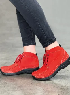 Hoge Veterschoenen|Herfst/Winter<Wolky Roll Shoot - donkerrood nubuck donkerroodnubuck