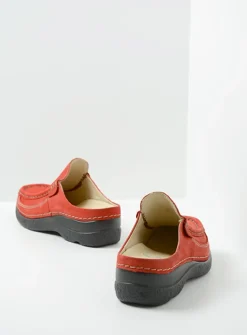 Slippers|Klompen<Wolky Roll Slide - donkerrood nubuck donkerroodnubuck