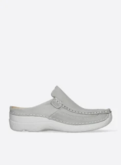 Slippers|Klompen<Wolky Roll Slide - lichtgrijs nubuck lichtgrijsnubuck