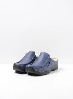 Slippers|Klompen<Wolky Roll Slide - sky-blue leer sky-blueleer