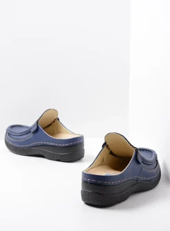 Slippers|Klompen<Wolky Roll Slide - sky-blue leer sky-blueleer