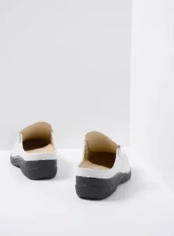 Slippers|Klompen<Wolky Roll Slide - wit geprint leer witgeprintleer