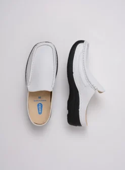 Slippers|Klompen<Wolky Roll Slide - wit geprint leer witgeprintleer