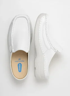 Slippers|Klompen<Wolky Roll Slide - wit leer witleer