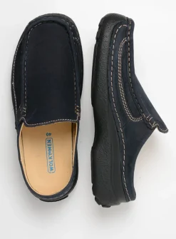 Slippers Heren|Klompen Heren<Wolky Roll Slide men - blauw nubuck blauwnubuck