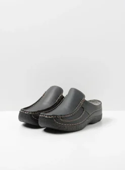 Slippers|Klompen<Wolky Roll Slide Vegan - zwart