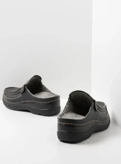 Slippers|Klompen<Wolky Roll Slide Vegan - zwart