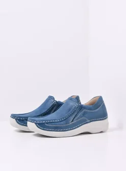 Instappers<Wolky Roll Sneaker - blauw effectleer blauweffectleer