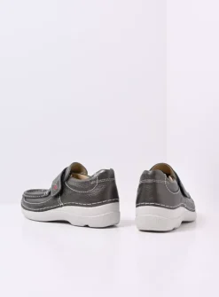 Instappers|Herfst/Winter<Wolky Roll Strap - antraciet leer antracietleer