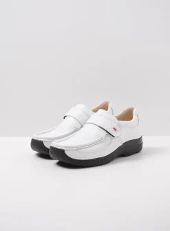 Instappers|Herfst/Winter<Wolky Roll Strap - wit leer witleer