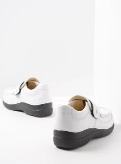 Instappers|Herfst/Winter<Wolky Roll Strap - wit leer witleer