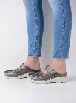 Slippers|Klompen<Wolky Roll Talaria - antraciet leer antracietleer