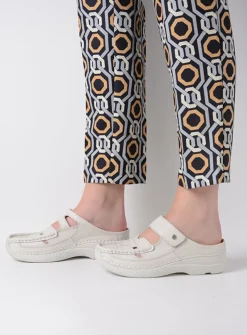 Slippers|Klompen<Wolky Roll Talaria - creme wit leer cremewitleer