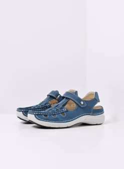 Sandalen<Wolky Rolling Sun - blauw effectleer blauweffectleer