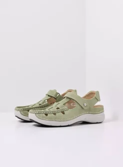 Sandalen<Wolky Rolling Sun - lichtgroen effectleer lichtgroeneffectleer