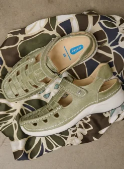 Sandalen<Wolky Rolling Sun - lichtgroen leer lichtgroenleer