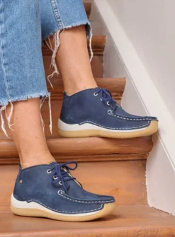 Lage Veterschoenen|Hoge Veterschoenen<Wolky Rosella - denim nubuck denimnubuck