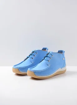 Lage Veterschoenen|Hoge Veterschoenen<Wolky Rosella - lichtblauw nubuck lichtblauwnubuck