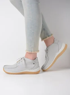 Lage Veterschoenen|Hoge Veterschoenen<Wolky Rosella - lichtgrijs nubuck lichtgrijsnubuck