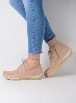 Hoge Veterschoenen<Wolky Salado - lichtbeige leer lichtbeigeleer