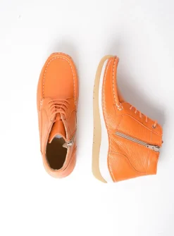 Hoge Veterschoenen<Wolky Salado - oranje leer oranjeleer