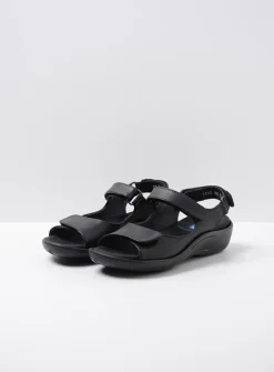 Sandalen<Wolky Salvia - zwart leer zwartleer