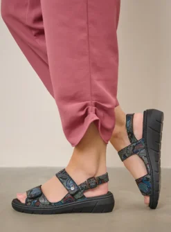 Sandalen<Wolky Santorini - zwart/blauw suede zwart/blauwsuede