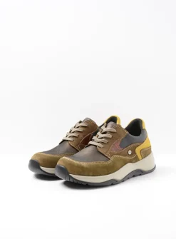 Lage Veterschoenen|Wandelschoenen<Wolky Sappho - donker taupe combi leer donkertaupecombileer