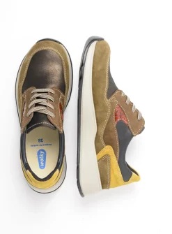 Lage Veterschoenen|Wandelschoenen<Wolky Sappho - donker taupe combi leer donkertaupecombileer