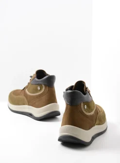 Hoge Veterschoenen|Wandelschoenen<Wolky Scone - taupe combi leer taupecombileer