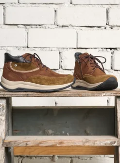 Hoge Veterschoenen|Wandelschoenen<Wolky Scone - taupe combi leer taupecombileer