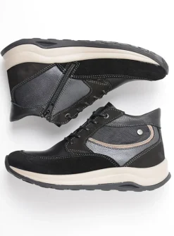 Hoge Veterschoenen|Wandelschoenen<Wolky Scone - zwart combi leer zwartcombileer