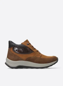 Hoge Veterschoenen|Wandelschoenen<Wolky Scone WR - cognac combi leer cognaccombileer