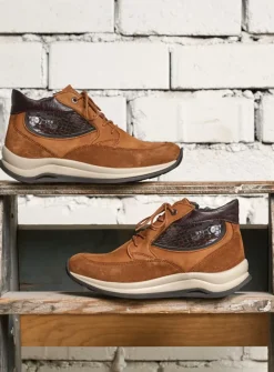 Hoge Veterschoenen|Wandelschoenen<Wolky Scone WR - cognac combi leer cognaccombileer