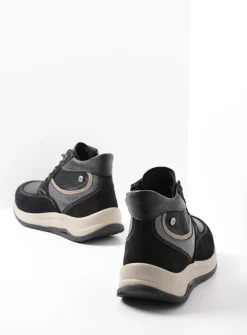Hoge Veterschoenen|Wandelschoenen<Wolky Scone WR - zwart combi leer zwartcombileer