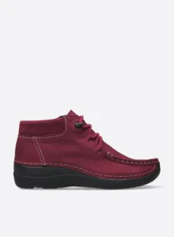 Hoge Veterschoenen|Herfst/Winter<Wolky Seamy Moc - bordeauxrood nubuck bordeauxroodnubuck