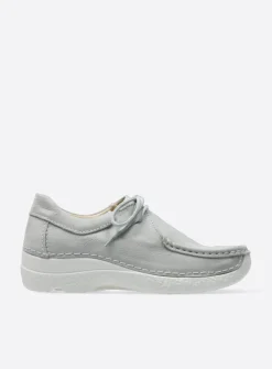 Lage Veterschoenen<Wolky Seamy Shoe - lichtgrijs nubuck lichtgrijsnubuck