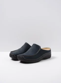 Slippers|Klompen<Wolky Seamy Slide - blauw nubuck blauwnubuck