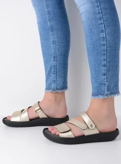 Slippers<Wolky Sense - goud leer goudleer