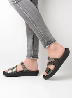 Slippers<Wolky Sense Vegan - grijsgroen vegan lak grijsgroenveganlak