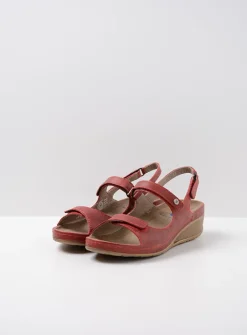 Sandalen<Wolky Shallow - rood leer roodleer