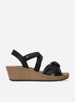 Sandalen<Wolky Sisal - zwart leer zwartleer