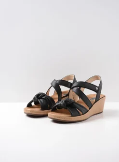 Sandalen<Wolky Sisal - zwart leer zwartleer